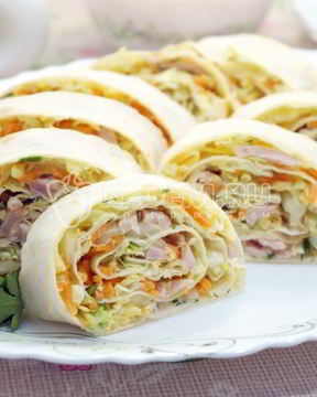 Быстрая закуска из лаваша