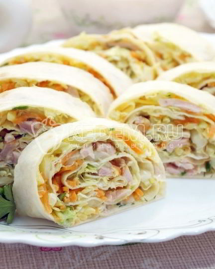 Рецепт быстрая закуска из лаваша