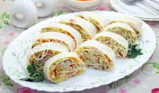 быстрая закуска из лаваша