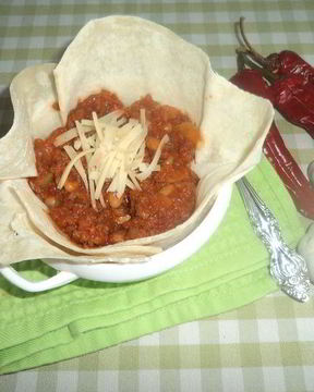 Фасоль с фаршем и лавашиком