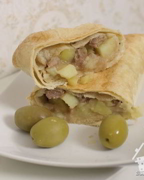 Конвертики из лаваша с мясом и картофелем