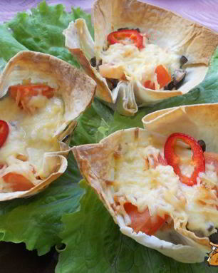 Корзиночки из лаваша с начинкой