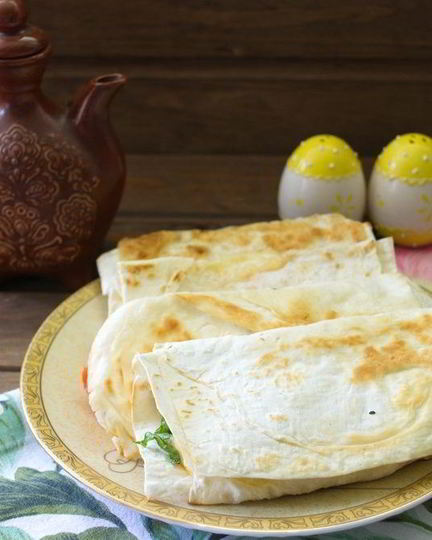 Рецепт лаваша с копченым сыром