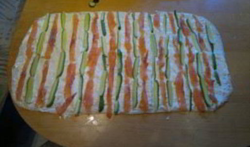 лаваш с красной рыбой и плавленым сыром