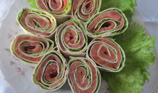 лаваш с красной рыбой