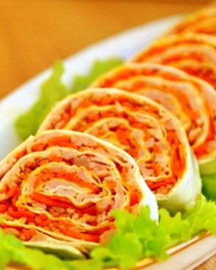 Рецепт лаваша с морковкой