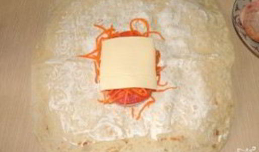 лаваш с морковью и сыром