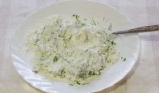 лаваш с начинкой из творога и зелени