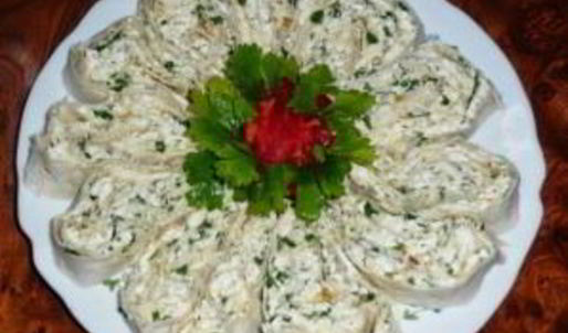 лаваш с начинкой из творога и зелени