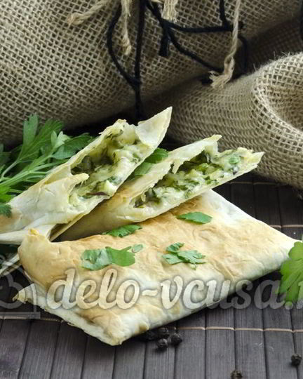 Рецепт лаваша с сыром и зеленью