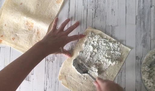лаваш с творогом и зеленью быстро и вкусно