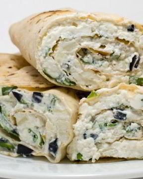 Лаваш с творогом и зеленью