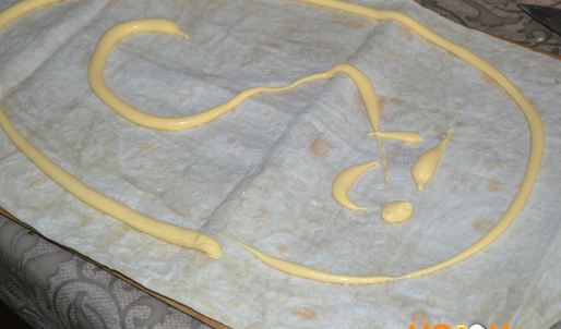 лаваш с ветчиной и сыром