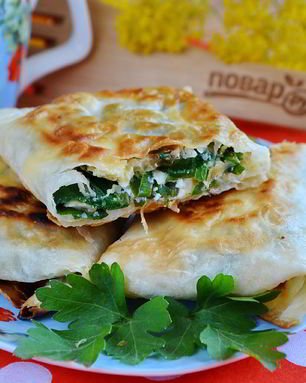 Лаваш с яйцом и шпинатом