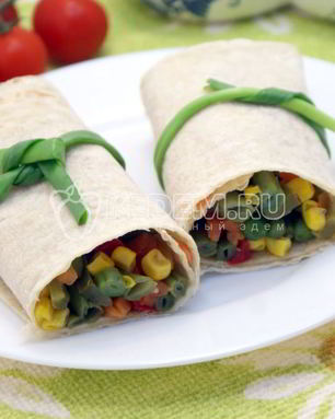 Овощи в лаваше