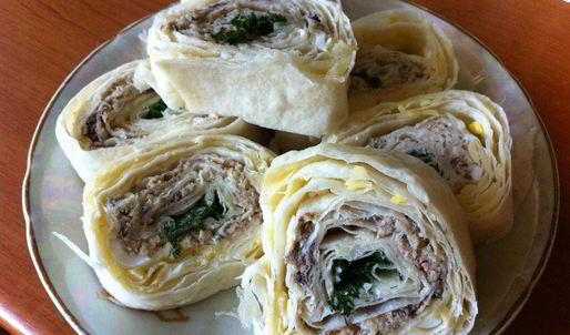 рыбный рулет из лаваша