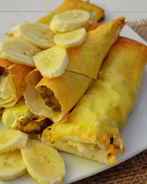 Трубочки из лаваша с творогом и бананом