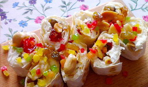 творожные рулетики с лавашом