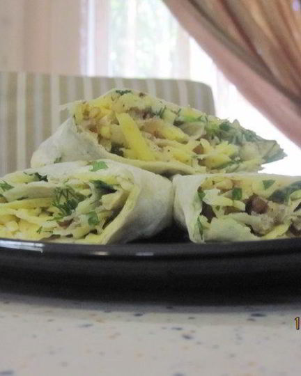 Рецепт закуска в лаваше с сыром и орехами