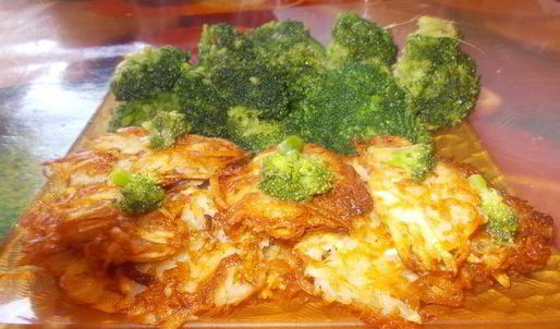 капустка брокколи с картофельными лепешками