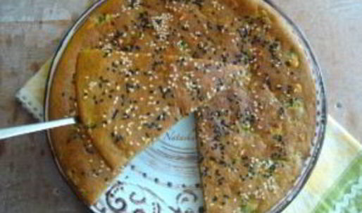 лепешка с отрубями, сыром и зеленью