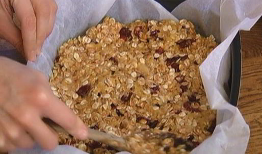 овсяные лепешки с бананами и клюквой