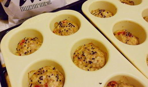 куриные маффины с отрубями