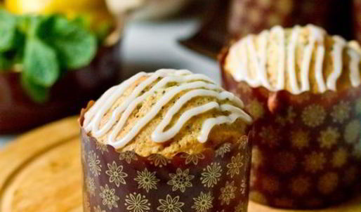 лимонные маффины с маком и лимонной глазурью