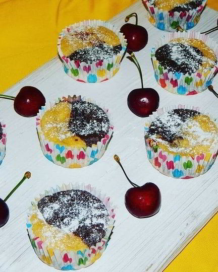 Рецепт маффинов дуэт с черешней