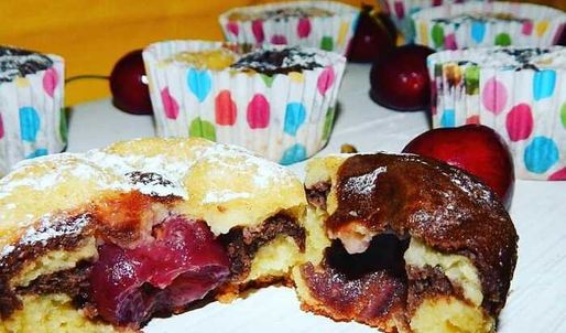 маффины дуэт с черешней