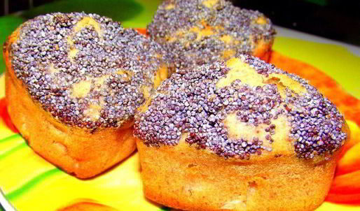 медовые маффины с бананом, корицей и маком