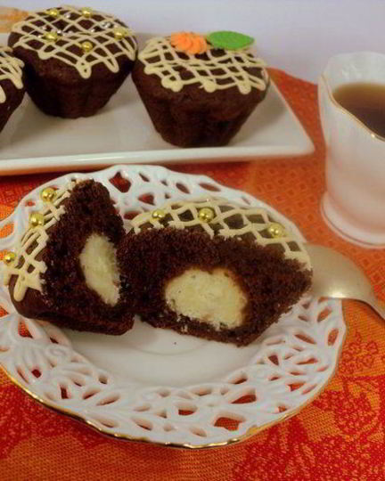 Рецепт шоколадных маффинов с сюрпризом