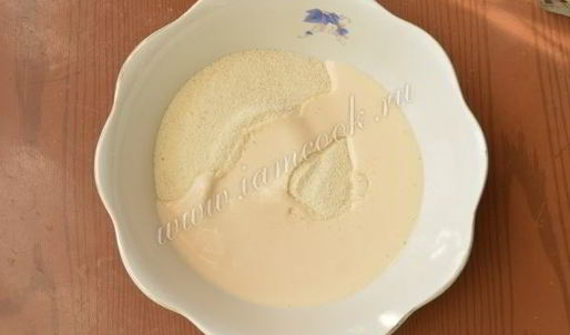 манник на кефире с творогом