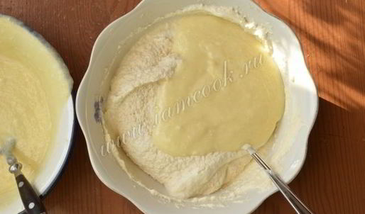 манник на кефире с творогом