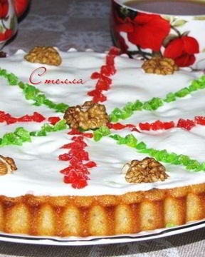 Манник с цукатами и орехами на кукурузной муке