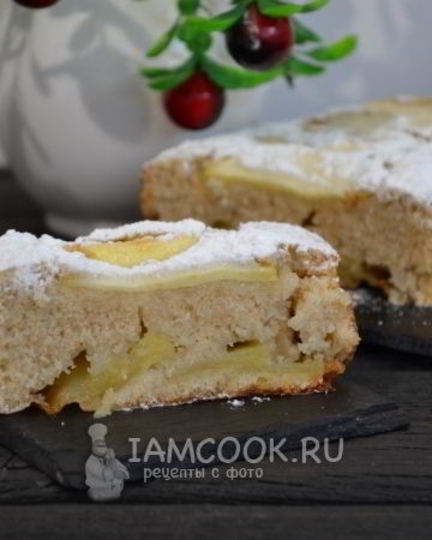 Рецепт постного манника с яблоками