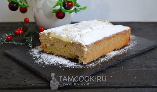 постный манник с яблоками