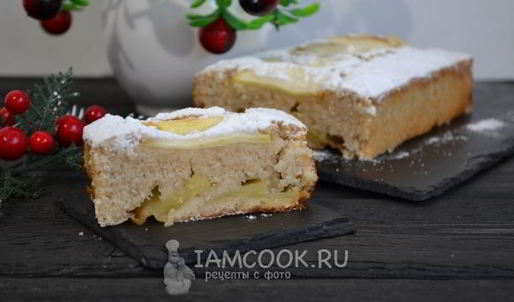 постный манник с яблоками