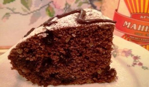 шоколадный манник с черникой и кедровым орехом