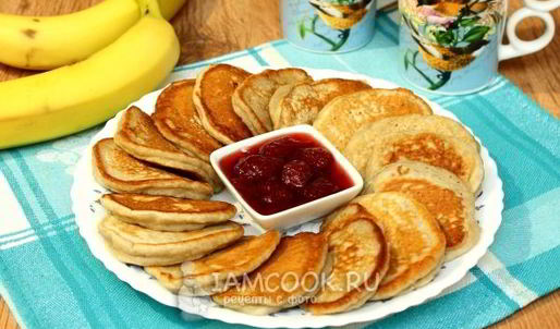 банановые оладьи на молоке