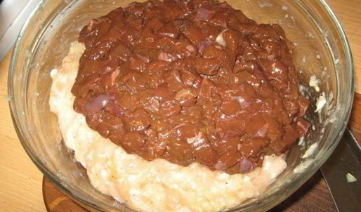 куриные оладьи с печенью