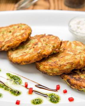 Легкие оладьи с кабачками и рисом