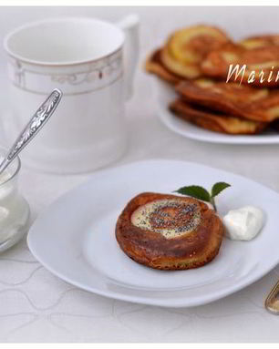 Медовые оладьи с яблоком