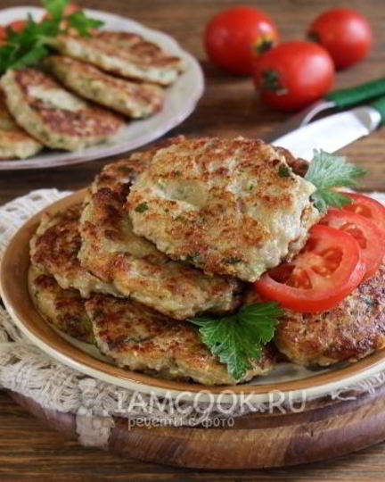 Рецепт оладий из кабачков с фаршем