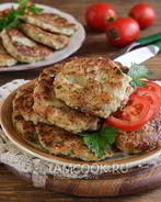 Оладьи из кабачков с фаршем