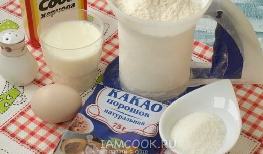 оладьи на кислом молоке с какао