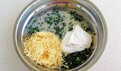 оладьи с зеленым луком