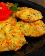 Простые капустные оладьи с сыром в духовке