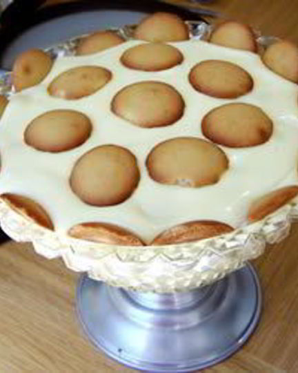 Рецепт бананового пудинга с печеньем