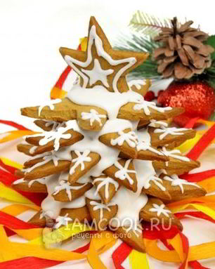 Елка из имбирного печенья